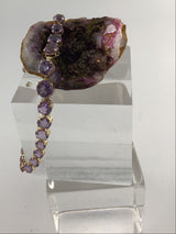 14KY Graduated Round Amethyst Bracelet BR32