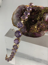 14KY Graduated Round Amethyst Bracelet BR32