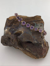 14KY Graduated Round Amethyst Bracelet BR32