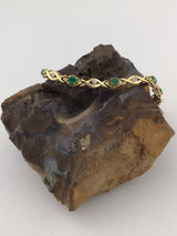 14KY EMerald+Diamond Bracelet BR75