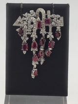 18KW Brilliant Ruby+Diamond Broach CON104
