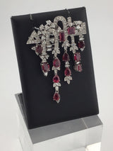 18KW Brilliant Ruby+Diamond Broach CON104