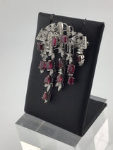 18KW Brilliant Ruby+Diamond Broach CON104