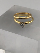 18KY Diamond Wedding Band Set CON123