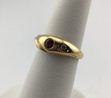 18KY Diamond + Ruby Ring CON133