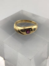 18KY Diamond + Ruby Ring CON133