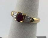 18KY Garnet + Diamond Ring CON134