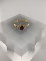 18KY Garnet + Diamond Ring CON134