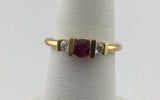 18KY Garnet + Diamond Ring CON139