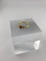 18KY Garnet + Diamond Ring CON139