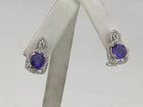 18KW Brilliant Diamond+Tanzanite Earrings E102