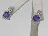 18KW Brilliant Diamond+Tanzanite Earrings E102