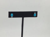 14KW Turquoise+Diamond Studs E156