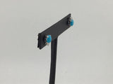 14KW Turquoise+Diamond Studs E156