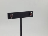 14KW Garnet+Diamond Studs E159
