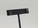 14KW Garnet+Diamond Studs E159