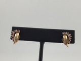 14KY Ruby+Diamond Wing Studs E179