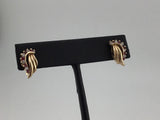 14KY Ruby+Diamond Wing Studs E179
