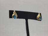 14KY Blue Topaz Studs E185