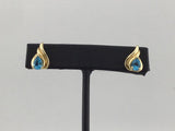 14KY Blue Topaz Studs E185