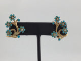 14KY Turquoise+Diamond Clip on Earrings E215
