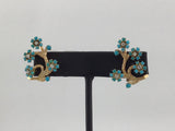 14KY Turquoise+Diamond Clip on Earrings E215