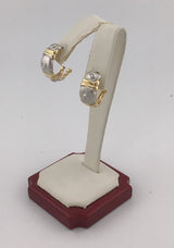 14KY Two-Tone Diamond Earrings E218