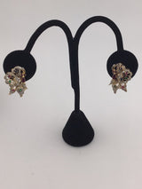 14KY Multi-Stone+Diamond Butterfly Earrings E229
