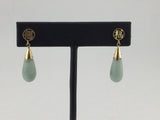 14KY Carved Jade Drops E237