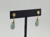 14KY Carved Jade Drops E237