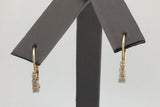 14KY Stacked Diamond Dangle Earrings E264
