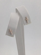 14KR Diamond Cross Studs E296