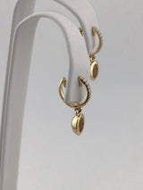 14KY Diamond+Citrine Huggie Earrings E297