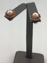 22KY Pearl+Ruby Studs E306