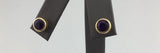 14KY Bezel Set Amethyst Studs  E351
