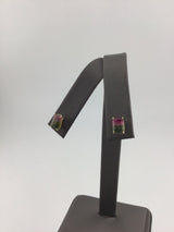 14KY Watermelon Tourmaline Studs E361