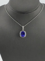 14KW Tanzanite +Diamond Necklace P118