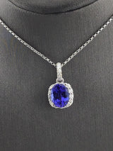 14KW Tanzanite +Diamond Necklace P118