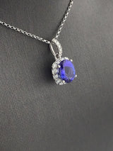 14KW Tanzanite +Diamond Necklace P118