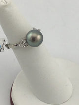18KW Tahitian Pearl Diamond Ring R340