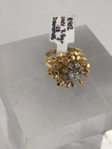14KY Gold Cluster With Diamond Ring R402