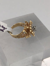 14KY Gold Cluster With Diamond Ring R402
