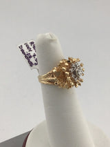 14KY Gold Cluster With Diamond Ring R402