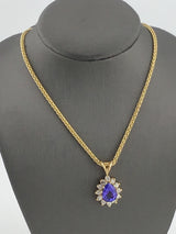 14KY Tanzanite+Diamond Necklace N105