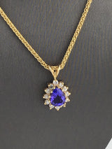 14KY Tanzanite+Diamond Necklace N105