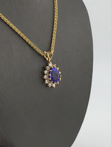 14KY Tanzanite+Diamond Necklace N105