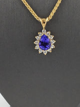 14KY Tanzanite+Diamond Necklace N105
