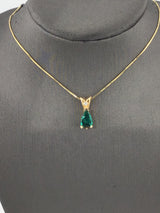 14KY/10KY Tsavorite+1 Diamond Necklace N115