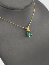 14KY/10KY Tsavorite+1 Diamond Necklace N115