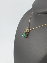 14KY/10KY Tsavorite+1 Diamond Necklace N115